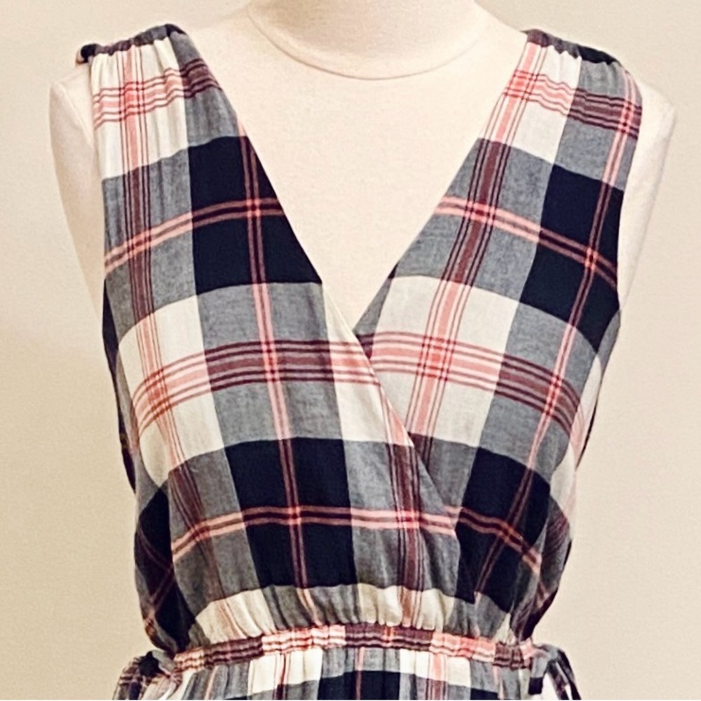 Isabella Sinclair Dickens Blue Red Plaid SZ S Modern Cowgirl Western Chic Dress - Picture 2 of 14